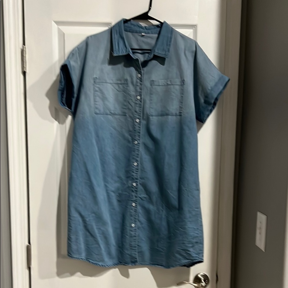 Blue Denim Shirt Dress